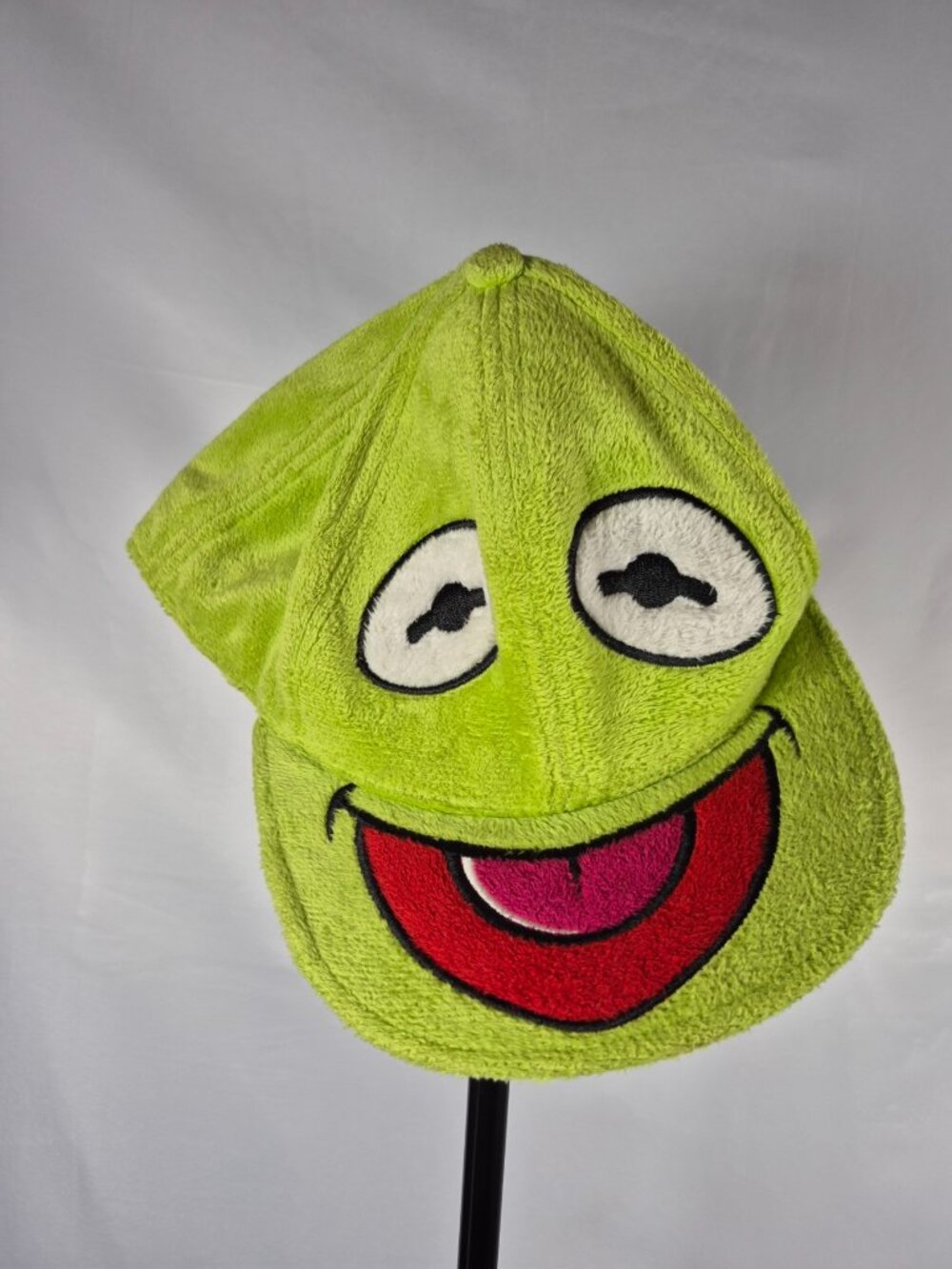 The Muppets Kermit the Frog Green Plush Fuzzy Character Baseball Cap